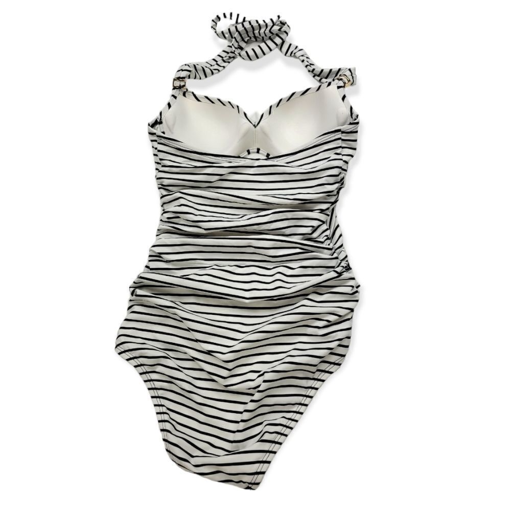 Victoria's Secret White Swimsuit with Black‎ Stripes Women's Size 32A XS - Picture 5 of 9